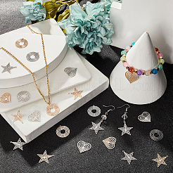 48 шт. 3 стиля 2 цвета латунные подвески и звенья&nbsp;KKC-SC0001-03