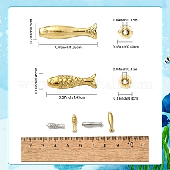 20 шт. 4 стиля бусин из нержавеющей стали 304&nbsp;STAS-YW0003-34