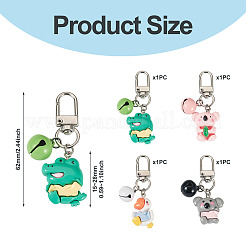 4 шт. 4 стиля подвесные украшения из смолы в виде животных&nbsp;HJEW-TAC0069