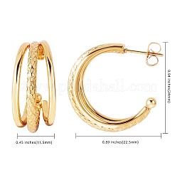 Серьги-гвоздики из нержавеющей стали с тройной линией в виде когтя для женщин JE1104A