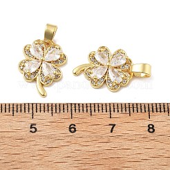 Клевер латунные микро проложить кубического циркония подвески KK-M325-13B-G