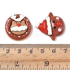 Кабошоны из непрозрачной смолы с рождественской тематикой Санта-Клаус RESI-B037-03