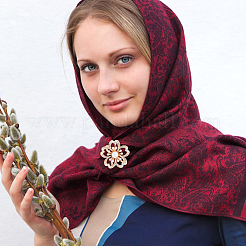 4 шт. 4 стиля цветок цинковый сплав кольцо зажим для шарфа&nbsp;AJEW-DR0002-32