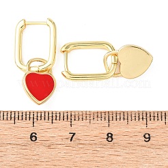 Латунные серьги-кольца в форме сердца&nbsp;EJEW-C174-04G