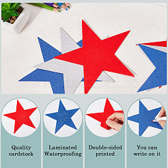 60 шт. 3 цвета бумаги на тему Дня независимости с блестками и звездами для украшения стен&nbsp;AJEW-SP0001-11