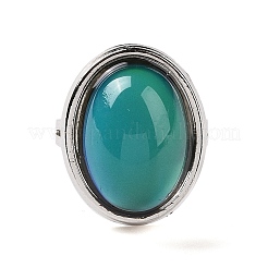 Овальное кольцо настроения из стекла RJEW-C031-03P