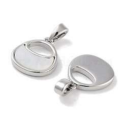 Подвески в форме сумки из латуни с паве из натуральной ракушки&nbsp;KK-C051-17P