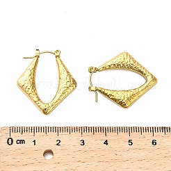 Серьги-кольца в форме ромба из нержавеющей стали 304&nbsp;LS-EJEW-Q040-03G