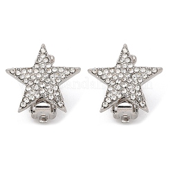 Клипсы из латуни с микропаве из прозрачных кубических цирконий&nbsp;EJEW-U049-01P