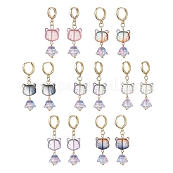 7 пара сережек-колец в стиле лэмпворк&nbsp;EJEW-JE06546