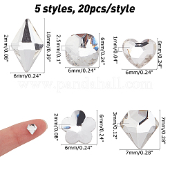 100 шт. 5 стиля diy плоская задняя часть k9 стеклянные стразы кабошоны RGLA-CA0001-05A