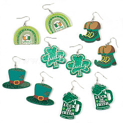 5 пара железных сережек-подвесок EJEW-TA00614