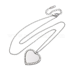 Ожерелья с подвесками из нержавеющей стали 304 с микропаве из кубического циркония для женщин&nbsp;NJEW-Z065-08P-04