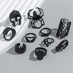 10 комплект из 7~38 регулируемого кольца-манжеты из сплава для Хэллоуина RJEW-L131-01EB