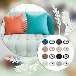 80 шт. 8-х цветная льняная пуговица с 1 отверстиями DIY-WR0003-45