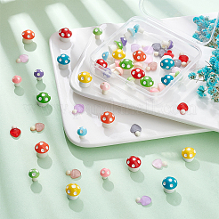 60 шт. грибовидные смоляные украшения для дома и кабошоны DJEW-OC0001-10