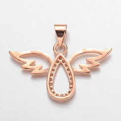 Ангел латуни микро проложить кубического циркония подвески ZIRC-F011-28-FF