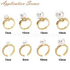 Латунные оправы для колец-манжет с прозрачными кубическими цирконами&nbsp;KK-K398-11G