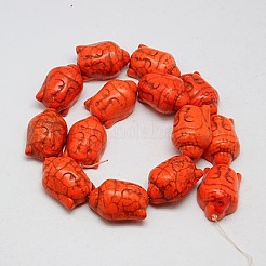 Синтетических нитей бирюзовые бусы&nbsp;TURQ-G119-20x29mm-05