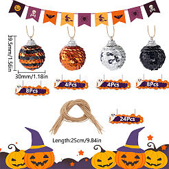 24шт 4-цветный пенопластовый шар с подвеской в виде шнура DIY-SC0026-74