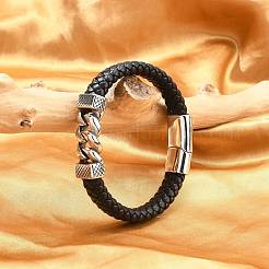 1шт плетеный кожаный шнур браслеты для мужчин BJEW-DJ0001-13