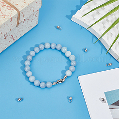 925 наконечник для бусин из стерлингового серебра с квадратной замшевой тканью для полировки серебра FIND-BC0013-10C