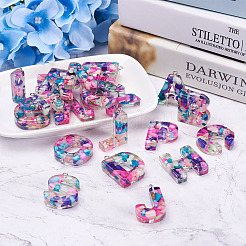 26шт 26 буквы прозрачные подвески из эпоксидной смолы&nbsp;CRES-TA0001-15