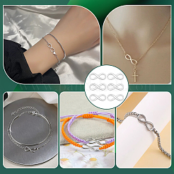 6 шт. 925 серебряные застежки 8-образной формы STER-PH0003-69P