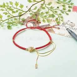 Браслет с леопардовым принтом и цепочкой из латуни с микропаве кубическим цирконием для девочек и женщин&nbsp;BJEW-JB06979