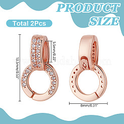 2 шт. 925 шт. стерлингового серебра с микропаве прозрачный кубический цирконий усилитель укорачивающий зажим STER-AR0001-22RG