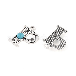 Подвески из синтетической бирюзы и сплавов PALLOY-H146-01AS-P