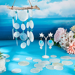 90 шт. 3 стиля натуральные подвески-соединители для дисков из ракушек Capiz&nbsp;BSHE-MB0001-01