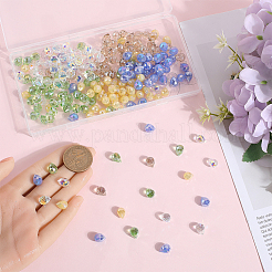 250 шт. 5-х цветное прозрачное гальваническое стекло с имитацией нефритовых стеклянных бусин EGLA-SP0001-06