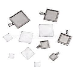 Оправы для подвесок из нержавеющей стали 304 в виде кабошонов&nbsp;STAS-TA0001-47A