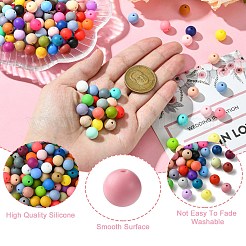 200шт круглые пищевые экологически чистые силиконовые бусины&nbsp;SIL-CJ0001-90