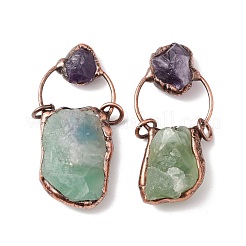 Необработанные грубые натуральные зеленые авантюрины и аметисты большие подвески&nbsp;G-I324-03R-01