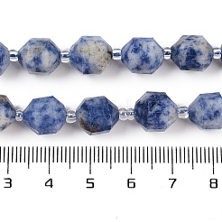 Натуральное синее пятно нитки из бисера яшмы G-O201B-141G