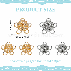 12шт 2 цвета броши из цинкового сплава AJEW-FG0004-49