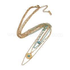 Многослойные ожерелья из нержавеющей стали 304&nbsp;LS-NJEW-P302-05G