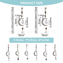 6 шт. 6 стиля луна флакон духов урна пепел тибетский стиль подвеска из сплава украшения&nbsp;HJEW-AB00227