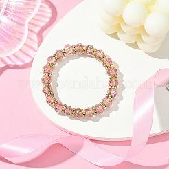 Граненые рондели ручной работы с внутренним цветком&nbsp;BJEW-SW001579-05