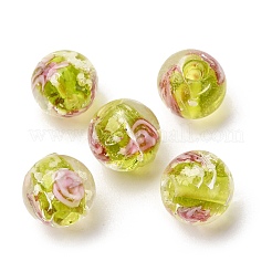 Светящиеся бусины ручной работы из искусственного песка в технике лэмпворк LAMP-B028-03M-10mm