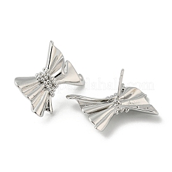 Серьги-гвоздики из латуни с бантом&nbsp;EJEW-F331-31P