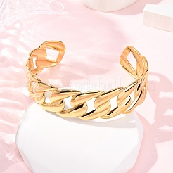 Браслеты-манжеты из нержавеющей стали 304 для женщин BJEW-G749-05G