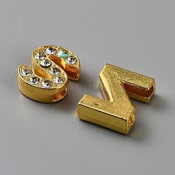 Скользящие бусины из сплава со стразами&nbsp;FIND-WH20001-02G