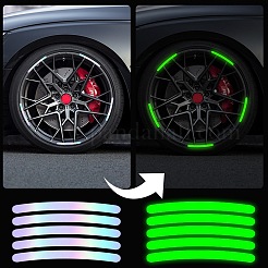 Пластиковые лазерные светоотражающие наклейки на обод колеса автомобиля&nbsp;AJEW-WH20033-099D