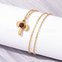 Ожерелья с подвеской в виде созвездия из нержавеющей стали 304 с дрелью из стекла и камнями рождения STAS-D305-08G-A