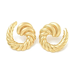 Серьги-гвоздики из нержавеющей стали Texture Vortex 304 для женщин&nbsp;EJEW-K278-35G