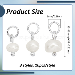 30 шт. 3 стиля подвески-картофелины из натурального жемчуга&nbsp;PALLOY-PH01750