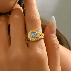 Женские кольца на палец из латуни с микропаве и кубическим цирконием&nbsp;GF8106-2